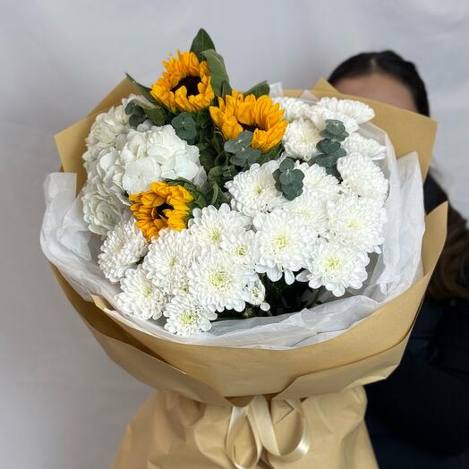 Осенний букет с подсолнухами