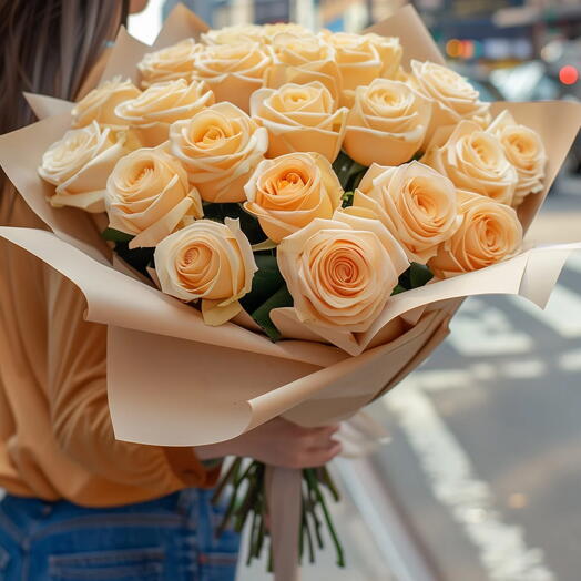 Peach Rose Bouquet