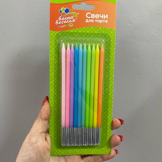 Разноцветные свечи для торта