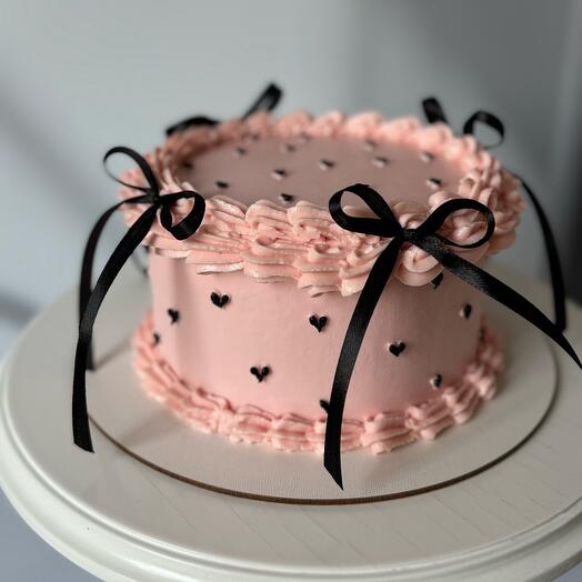 Торт в стиле «Ламбет» с бантиками