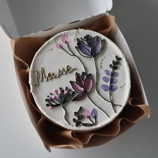 Bento cake for Mother's Day with flowers
