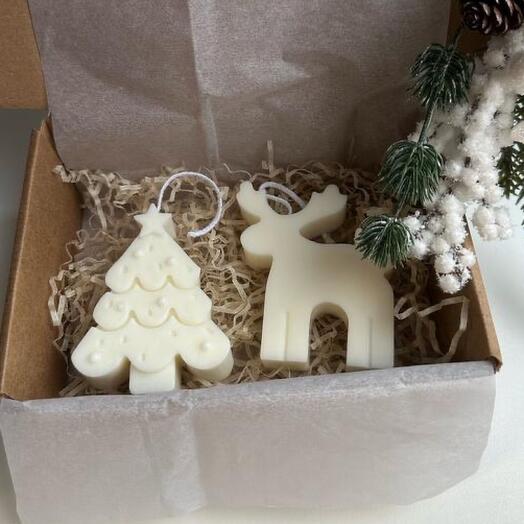 Набор новогодних свечей ручной работы