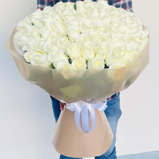 White 101 roses