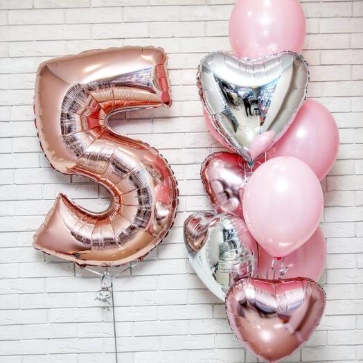 Сет из шаров с цифрой (любой)