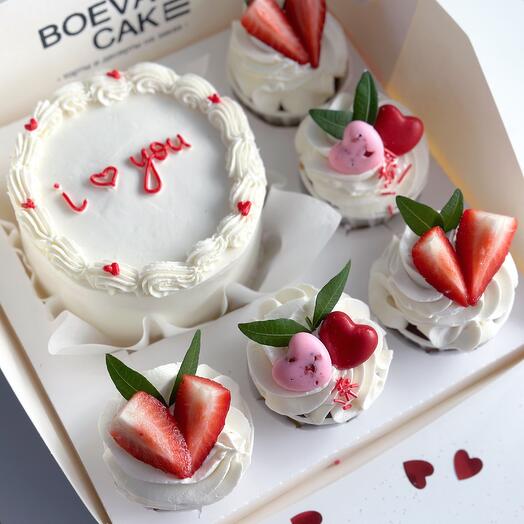 Набор бенто и капкейки 14 февраля I love you , набор бенто и Капкейки « я тебя люблю»