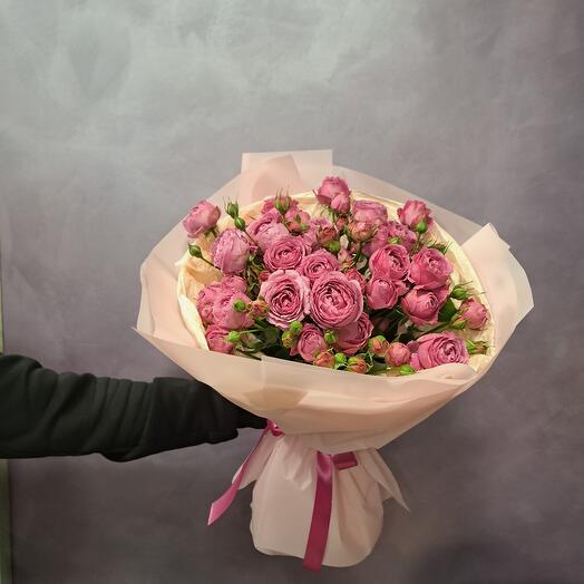 Букет из пионовидная роза мисти бабллс