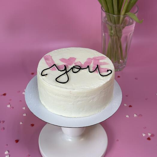 Бенто торт с надписью LOVE YOU (Лав ю)
