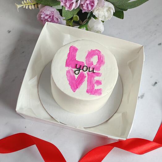 Бенто торт "love you" в подарок девушке, парню