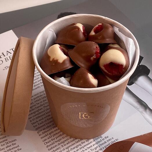 Chocolate-covered raspberries