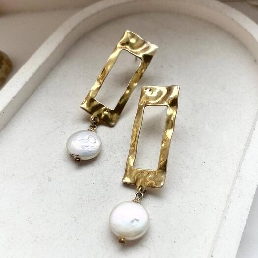 Silver earrings with gold plating