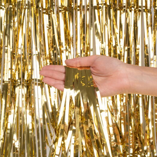 Дождик шторка золото глянец. Rain curtains gold