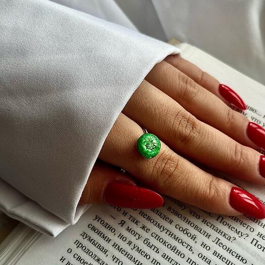 Кольцо с жемчужницей крашеной I