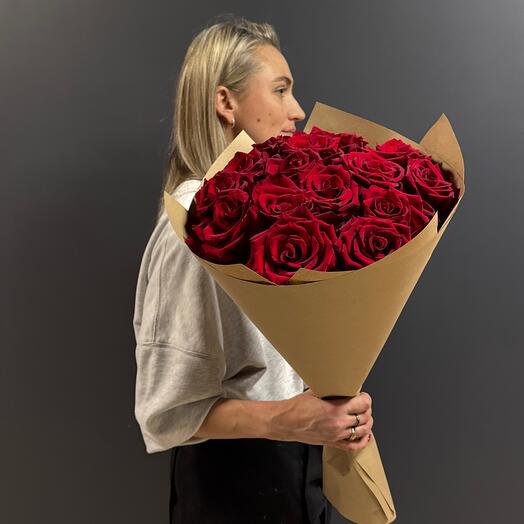 Bouquet of roses in craft