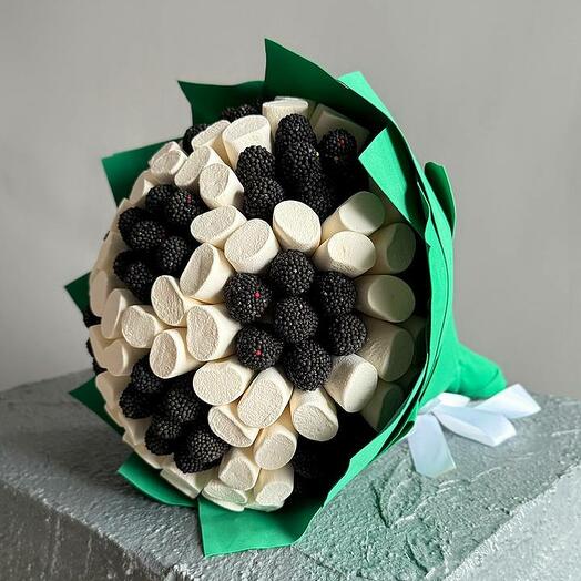 Сладкий букет из мармелада и маршмеллоу, букет из сладостей