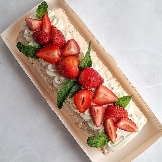 Меренговый рулет с клубникой 🍓