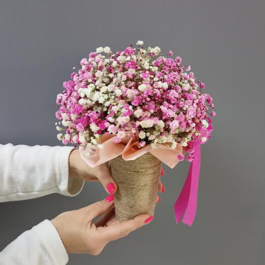 Composición de gypsophila de color