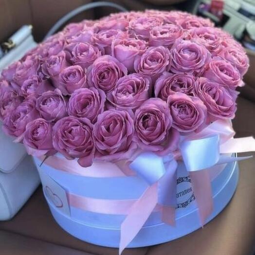 51 пионовидная роза в коробочке 💗