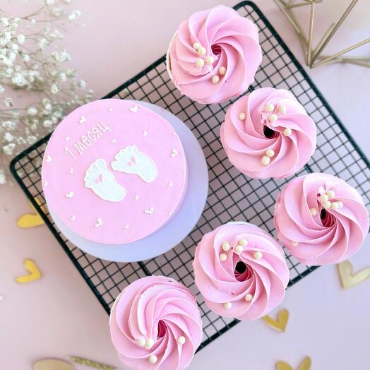 Бенто для малыша, малышки набор с капкейками на день рождения  доченьки, сына, месяц,  крестнику, в подарок