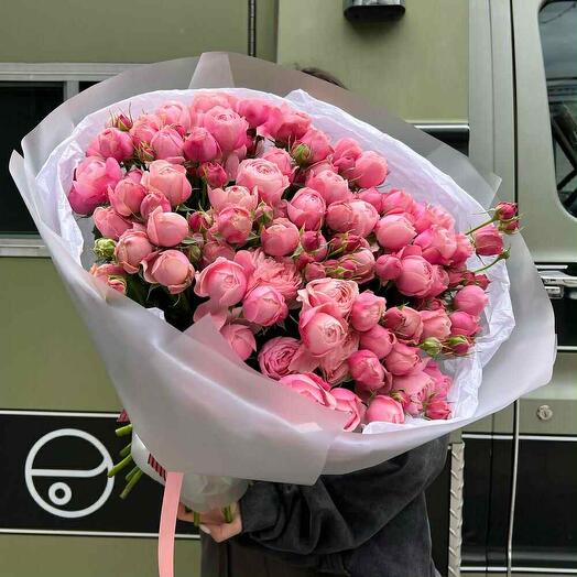 💗 Silva Pink — Букет из розовых кустовых роз