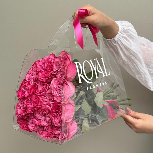 15 роз country blues в удобной сумочке