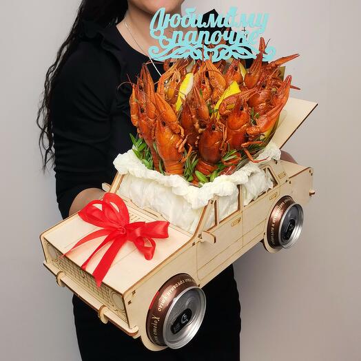 Съедобный букет "Жигули с раками"