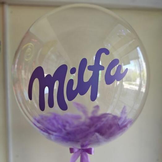 Шар-прикол с перьями