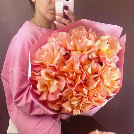 Французские розы, букет ажурных роз 13 штук