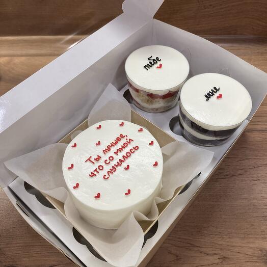 Бенто торт + 2 трайфла️️