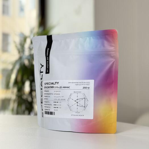 Кофе Бразилия Суль-де-Минас GTFC, обжарка эспрессо, 250 гр. SP-BRSM-025-E