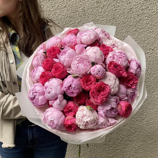 Peony with roses