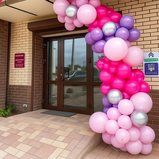 Half-arch of mixed calibers, 4 meters, color customizable upon request.