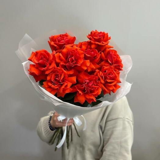 Букет из 9 французских роз сорта Нина