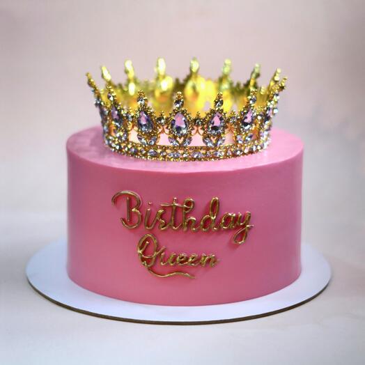 Торт с короной Birthday queen на день рождения девушке, жене, маме, дочке, подруге