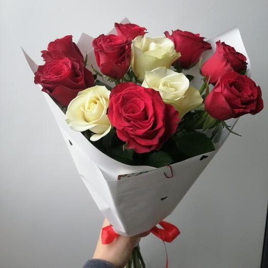 Красно-белый микс 11 штук