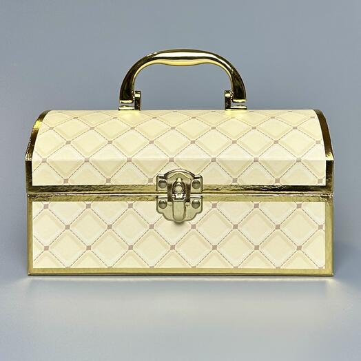 Подарочный сундук Pawns Collection ручной работы Chest Beige Small 20*11 см
