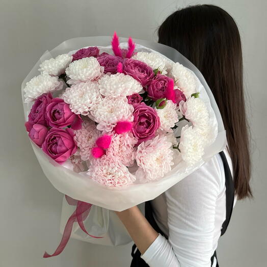 Манящий💗 стойкая хризантема Алтай,пионовидная кустовая Роза Мисти баблс🫶🏻