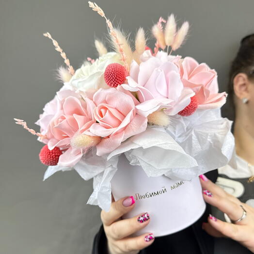 Композиция из мыльных цветов « Любимой маме» 34