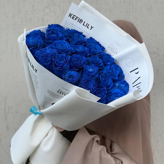 25 синих Роз букет с доставкой 💙синие розы