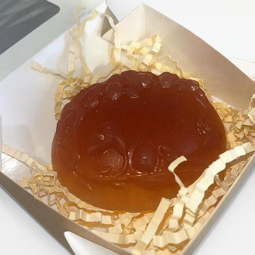 Мыло ручной работы овальное с цветочным узором, аромат «розовое игристое»