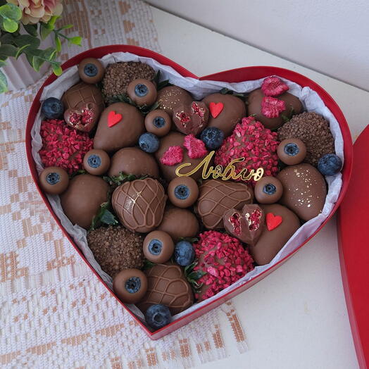 Клубника в шоколаде сердце "Валентинка", choco, L