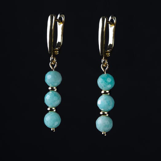 Серьги Ваниль Амазонит 14K (EAR1146)
