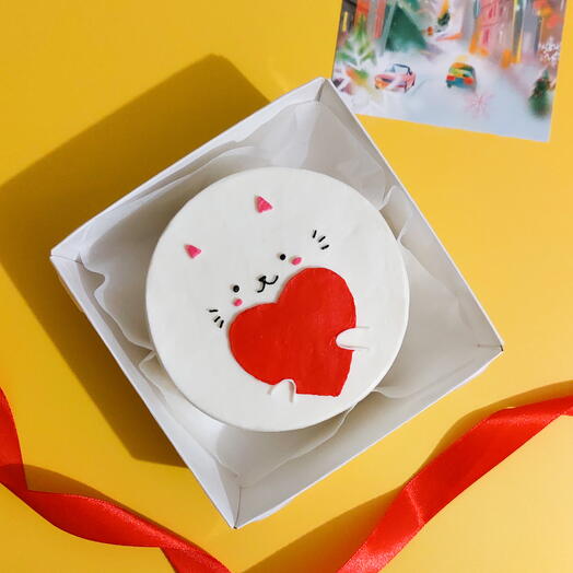 Бенто-торт с котиком и сердечком для любимого, любимой🥰💕