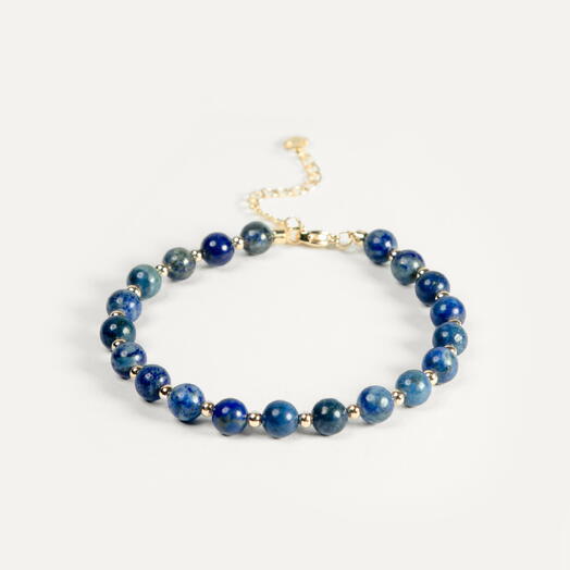 Браслет Самшит Лазурит 14K 19 см (BRA1146)