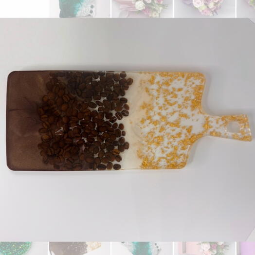 Сервировочный поднос-доска «Кофейное золото», 14х34 см