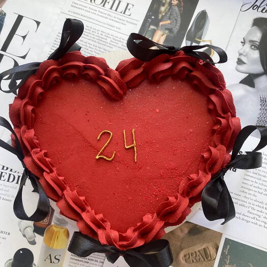 Торт в стиле ламбет в виде сердца 1кг