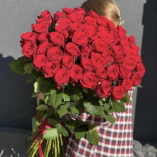 51 Красная роза 80см