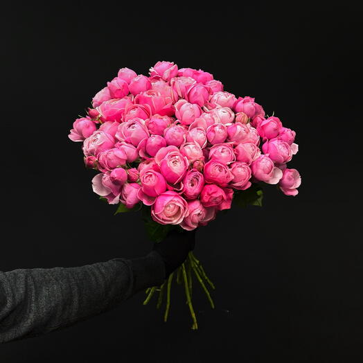Монобукет из 15 кустовых роз Silva Pink
