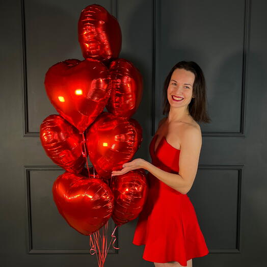 Фольгированные красные сердца на 14 февраля