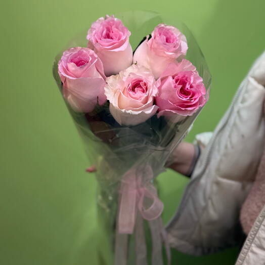 5 роз в оформлении💗