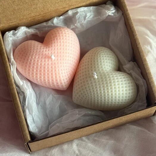 Подарочный набор свечей - 2 сердца